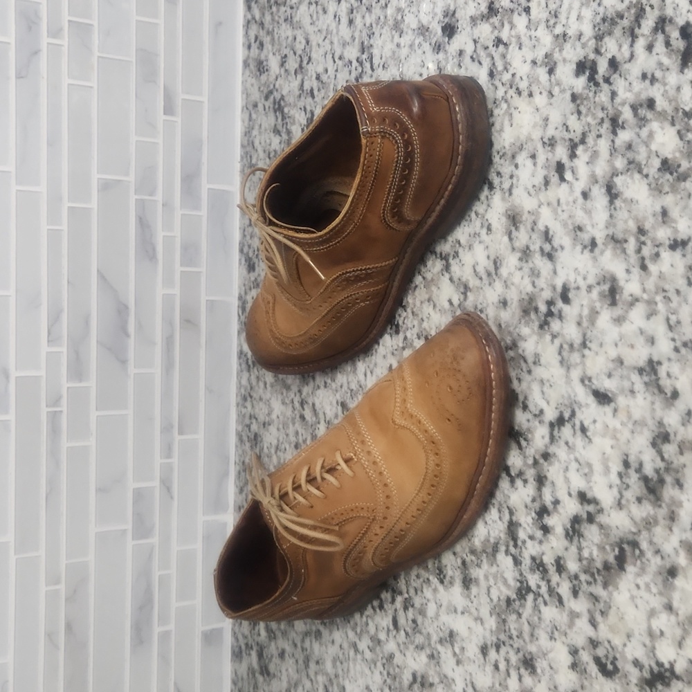 Brown Leather Allen Edmonds Neumok Wingtip Oxford Dress Shoes sz 9.5 B